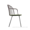 metal chair leather cushion dining chair for restaurant